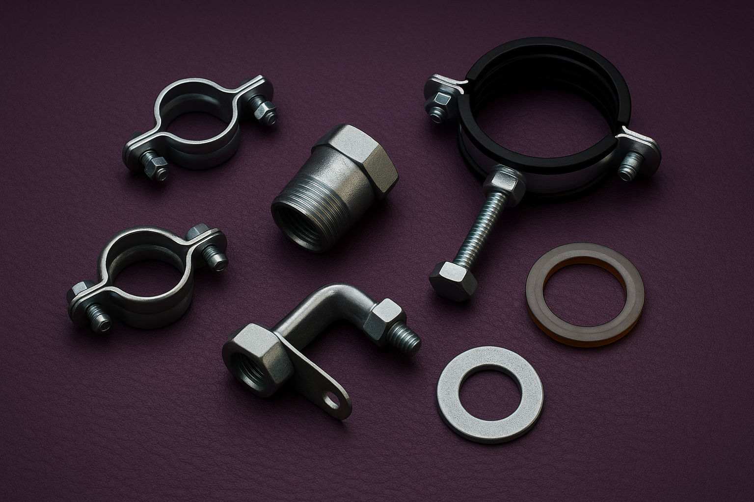 Brass pipe clamps and hangers for plumbing systems